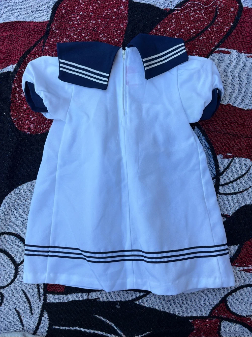 VINTAGE FASHION KIDS RED WHITE BLUE SAILOR DRESS SIZE 6X